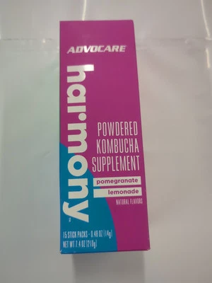 Advocare Harmony Suplemento de Kombucha en Polvo Granada Limonada 15 Barras 7/25 Foto 1 de 4