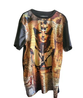 Camiseta Y2k Enyce Faraón Egipcio Estampado Completo Para Hombre 2XL Negra Foto 1 de 4