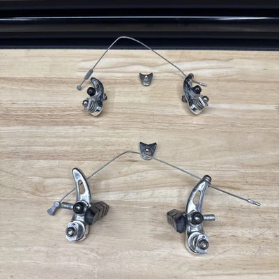 Juego de pinzas de freno voladizo vintage plata aluminio mtb nos Foto 1 de 4