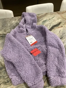 Mondetta Girl's Youth 1/2 Zip Sherpa Pullover Hoodie Color Lavendar Size M 10/12 - Picture 1 of 7