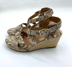 SOFFT Women's Inez Wedge Espadrille Sandal 10M / Sand Snake 1291955 Heel 3" - Picture 1 of 14