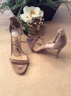 Nova Sandália Sam Edelman Feminina Blush Camurça Tira de Tornozelo Aberta Salto Reboque Tamanho 8.5M - Imagem 1 de 4