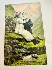 Antique Postcard Man Finds His Love on Journey Through the Mountain Pass #476 - Picture 1 of 2