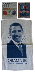 oBAMA YES WE CAN HAND TOWEL MCCAIN NEWSPAPER FLYER STICKER 08 POLITICS neocurio - Picture 1 of 4