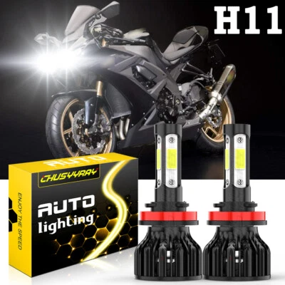 2X H11 LED Headlight Headlamp Conversion H11 fit Kawasaki ZX10R ZX6R 2007-2010 - Image 1 of 4