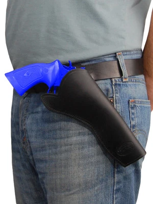 NUEVA Funda para pistola Barsony de cuero negro con dibujo cruzado para revólveres Smith & Wesson de 6" Foto 1 de 4