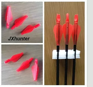 100PK Traditional wooden arrow feather arrow nocks 3 inches 11/32" plastic nocks - Picture 1 of 11