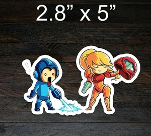 Cute Megaman OMG Samus Anime Girl Waifu Sticker Vinyl Decal Bumper Sticker - Picture 1 of 1