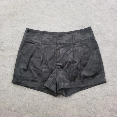 Pantalones Cortos Forever 21 Para Mujer Medianos Plisados Tiro Medio Bolsillos Florales Culotte Negro Foto 1 de 4