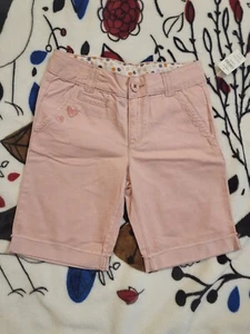 Gapkids Baby Pink Long Shorts Size 8 Heart Embroidery  - Picture 1 of 10