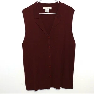 Appleseed’s Maroon Collared Sweater Vest Large - Picture 1 of 5