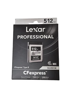 Lexar 512GB Professional Silver SE CFexpress Type B Memory Card, for Photographe - Picture 1 of 3