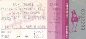 August 8 1985 WWF Superstars Of Wrestling Ticket Stub Cow Palace SF Terry Funk - Picture 1 of 2