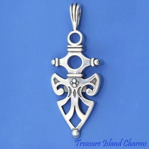 Celtic PROTECTION Arrowhead Spear 925 Solid Sterling Silver Pendant MADE IN USA - Picture 1 of 4