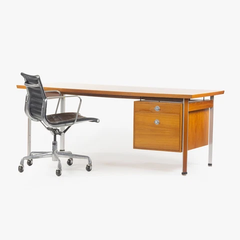 1960's Finn Juhl France & Son Technocrat Desk Model 963 in Teak Denmark Knoll Cover