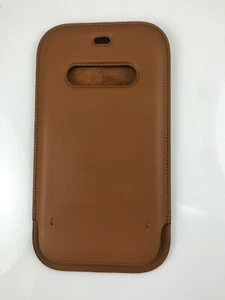 Original Apple Leather sleeve with Magsafe for iPhone 12 Pro / 12 Saddle Brown - Picture 1 of 6