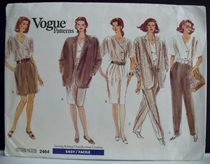 Vogue Easy Jacket Top Skirt Shorts Pants Wardrobe Sewing Pattern 8,10,12 2464 - Picture 1 of 2