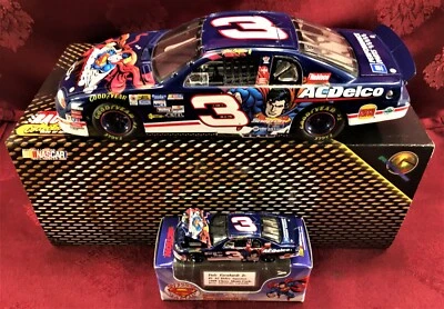 DALE EARNHARDT JR #3 AC Delco Superman 1999 1/24 Elite & 1/64 HO Car Diecast SET - Image 1 of 4