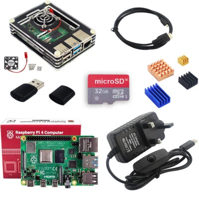 Raspberry Pi 4b 2/4/8GB Kit | Case with Fan, Power Supply, HDMI Cable, 32GB Card - Image 1 of 4