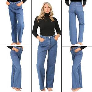 EX H&M Womens Bootcut Jeans High Rise Blue Denim Regular Fit Pants Size 8-22