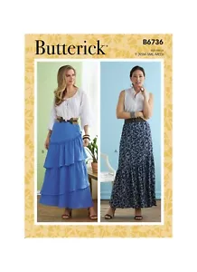 Maxi gonne Butterick MOTIVO CUCITO B6736 Misses XS-M o L-XXL - Foto 1 di 7