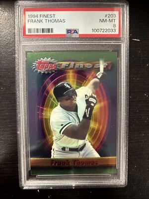 Frank Thomas 1994 Topps Finest Superstar Sampler Card #203 PSA 8 NM-MT - Image 1 of 2