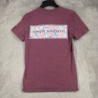 Simply Southern T Shirt Women Small Purple Short Sleeve Beach Shell Sand Dollar