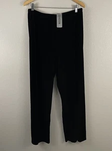 Chicos Womens Size 3 Short (size 16) Black Velvet Wide Leg Pull On Pant - Picture 1 of 5