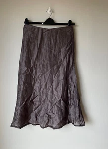 WRAP LONDON MAXI SKIRT A-Line Grey Silver Pewter 100% Silk UK 12 💖 NEW - Picture 1 of 5