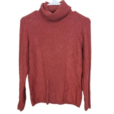 Suéter Sundance Mujer M Naranja Mezcla Algodón Seda Mangas Largas Cuello Alto Foto 1 de 4