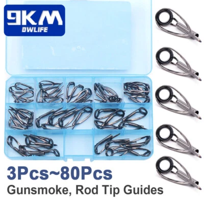 Kit de reparación de punta de caña de pescar de 9 km punta de marco de acero inoxidable caña guía superior construcción y reparación Foto 1 de 4