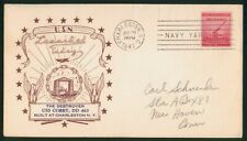 MayfairStamps USS Corry 1941 DD 463 Destroyer Navy Yard Station Naval Cover wwu_