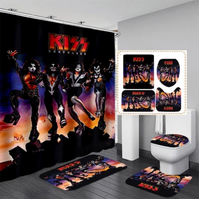 Gift For fans Kiss Band Music Ver2 Bathroom Sets, Shower Curtain Sets. - Image 1 of 3