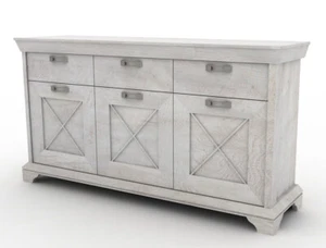Sideboard Kasimir 12 Pinie weiß 179x96x49 cm Anrichte Wohnzimmer Esszimmer - Bild 1 von 2