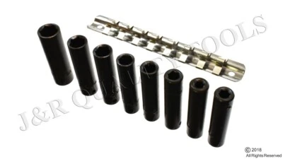 METRIC 1/4" INCH DRIVE DEEP IMPACT SOCKET 9PC MM SET W/ SOCKET HOLDER  - Image 1 of 2