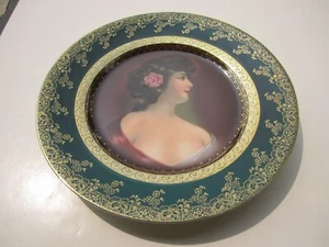 Old Royal Vienna Beehive Marked Beautiful Victorian Lady Bust Portrait Plate - Picture 1 of 6