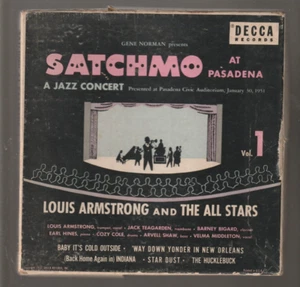 Satchmo At Pasadena Box set 3 x 7" 45 rpm records in cardboard box cover - Picture 1 of 10