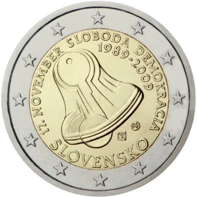 2009 Slovakia € 2 Euro Uncirculated Coin Democracy 20 Years (November 17, 1989) - Image 1 of 2