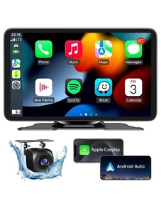 Drahtloser Apple Carplay Bildschirm 7" Rückfahrkamera/Mirror Link/Siri/Sprachsteuerung/GPS - Bild 1 von 6