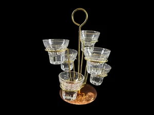 Portabicchieri da liquore Mid Century - porta 6 bicchieri - anni '50 - Foto 1 di 3