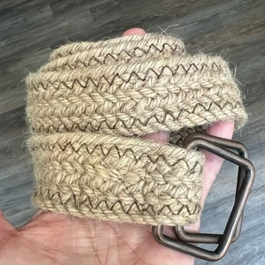 Natural Woven Belt with Metal Buckle - Picture 1 of 10