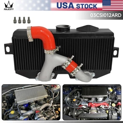 For Subaru 02-07 WRX STI EJ20 EJ25 GD Top Mount Uprated Intercooler +Y Pipe Kit — 第 1/4 张图片