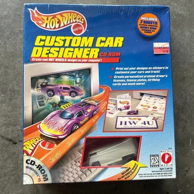 Vintage Hot Wheels Custom Car Designer  VW Drag Bus PC 1997 NIB Original Wrapper - Image 1 of 4