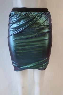 Новый с Ярлыками женщин Rick Owens лилии ирис зеленый переливающийся волк эластичной карандаш юбка 10 - Изображение 1 из 4