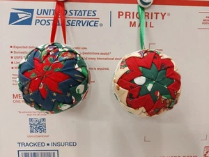 Handarbeit gesteppt aussehender Weihnachtsschmuck Quilt Handarbeit Weihnachtsmotiv  - Bild 1 von 6