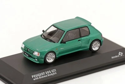 1:43 Solido Peugeot 205 GTI with Dimma Bodykit greenmetallic - Bild 1 von 3