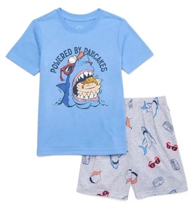 NEW boy's Wonder Nation Short Sleeve Tee & Shorts Pajama Set, (XXL 18) - Picture 1 of 1