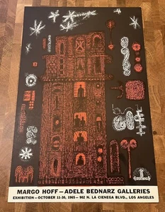 Vtg. 1965 Margo Hoff  Exhibition Poster, Adele Bednarz Galleries. La Cienega, LA - Picture 1 of 4