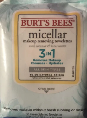 Toalhas de limpeza micelar Burt's Bees 60 peças (pacote com 2) - Imagem 1 de 2