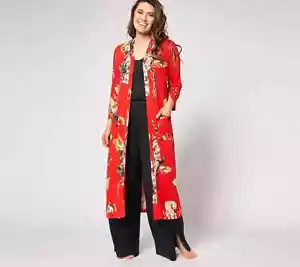 BumbleBella Jill Martin Dreamy Jersey Duster Cardigan-Red Tropical-XS-A636282 - Picture 1 of 1
